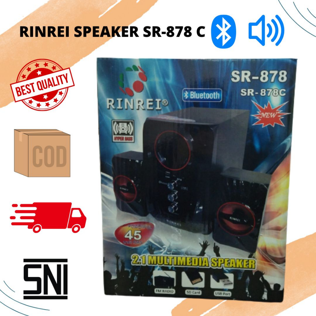 SPEAKER BLUETOOTH RINREI SR 878C MULTIMEDIA SPEAKER - SPEAKER AKTIF - SPEAKER BLUETOOTH MULTIMEDIA -