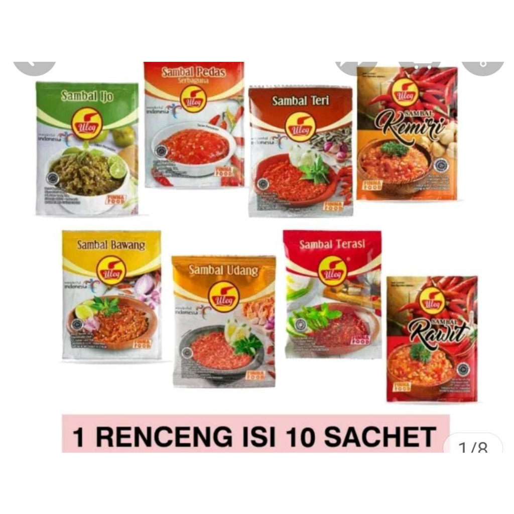 

SAMBAL ULEG FINNA Kemasan sachet 18gram10 sachet