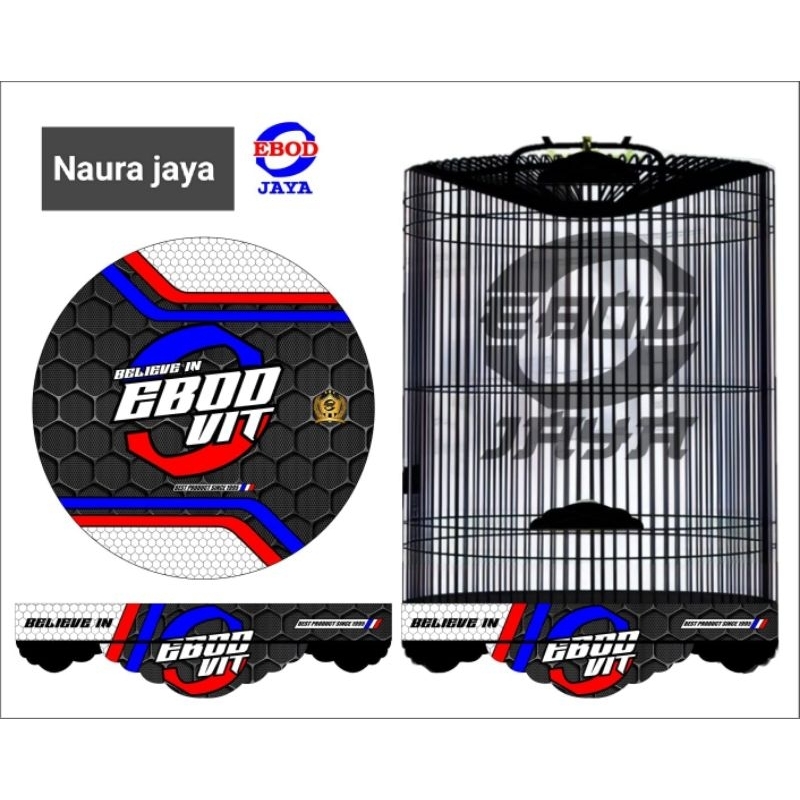 KANDANG SANGKAR MURAI EBOD JAYA BAMBU DECAL EBOD VIT KARBON