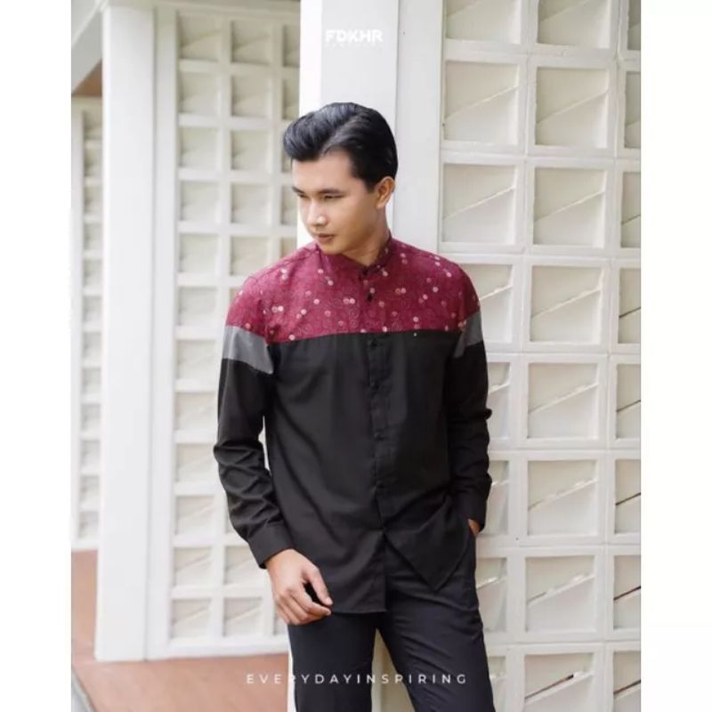 FADKHERA MOIZ Koko modern kemeja pria baju stylish baju lebaran outfit kuliah baju kondangan baju ka