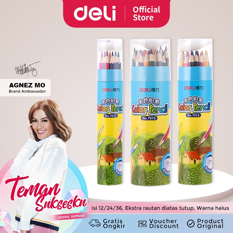 

Deli Pensil Warna Youku Warna Cerah Bentuk Heksagonal 24 Warna 7014