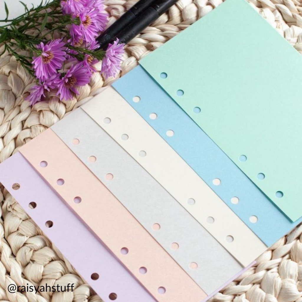 

KERTAS BINDER A6 [6 LUBANG] - WARNA SOFT PASTEL - LOOSE LEAF 6 HOLES