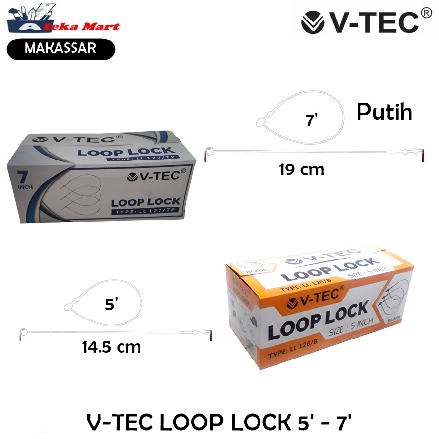

[BOX/5000PCS] V-TEC LOOP LOCK 5' 7