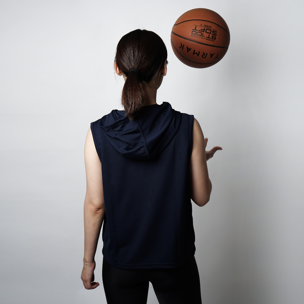 DONSON Sportswear Hoodie Sleeveless Wanita Tanpa Lengan Extra Fine Polyester Jumbo Warna Navy