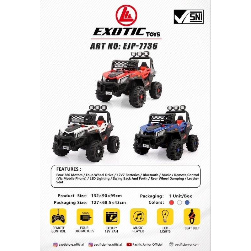 MOBIL AKI ANAK JUMBO JEEP EXOTIC EJP 7712 KHUSUS CARGO DARAT