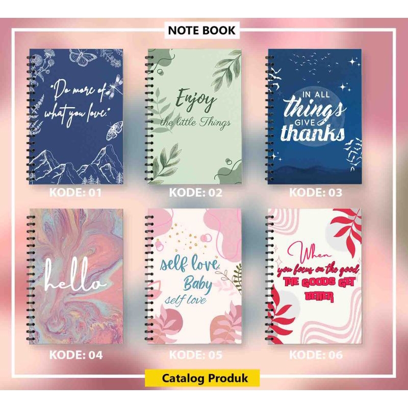 

(NS-009) BUKU TULIS NOTEBOOK A5 14,8 cm x 21.0 cm dan A6 10,5 x 14,8 cm SPIRAL POLOS GARIS