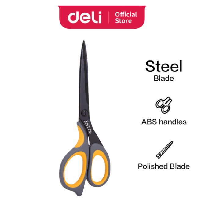 

Deli Teflon Scissors / Gunting Teflon 210mm Anti Lengket Desain Ergonomis E77757