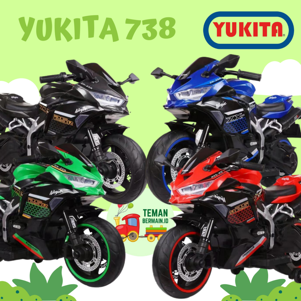Mainan Anak MOTOR AKI Kowasaki Ninja GO - YUKITA 738- Motoran Aki Anak