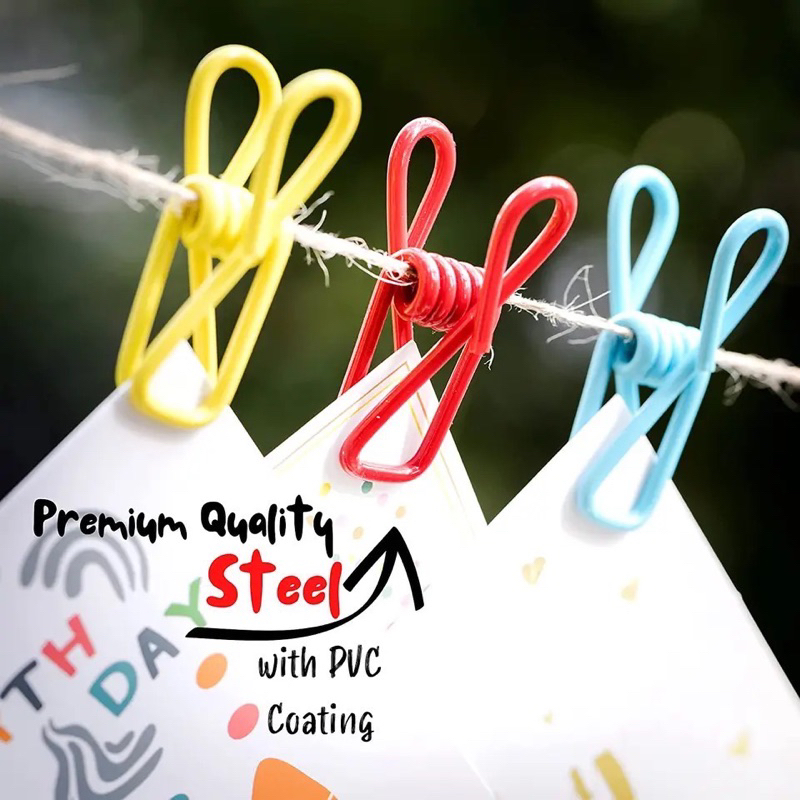 Klip Jepit Serbaguna /Klip Jepit Jemuran /Klip Jepit Besi Warna Warni / Jepitan Baju Stainless Steel