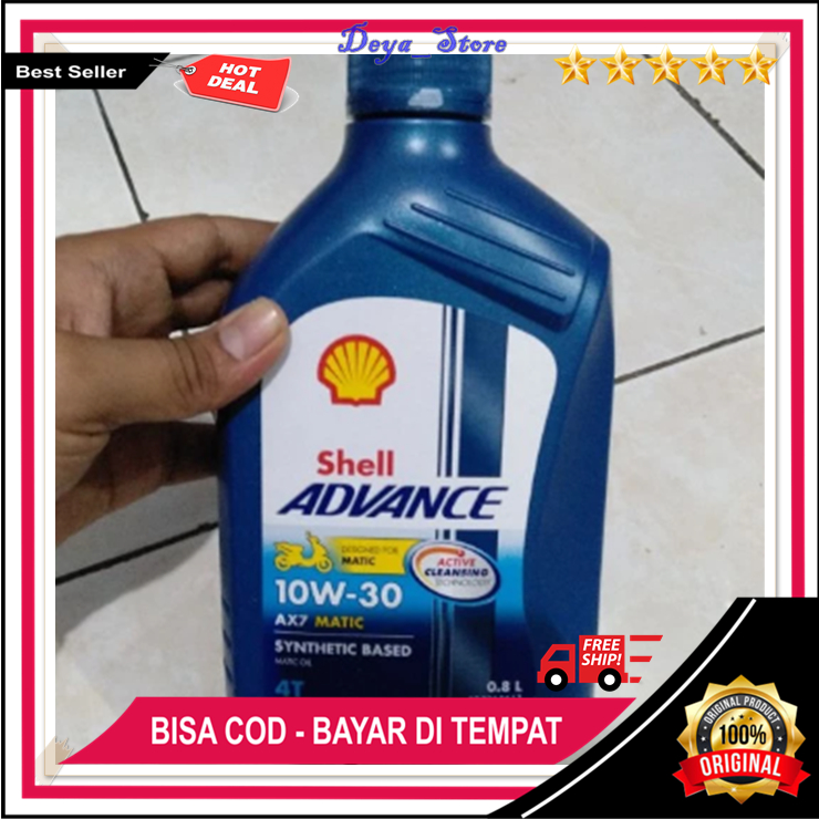 Oli Shell Advance AX7 Matic 0.8 L Ori Oli Shell Advance Scooter Matic 10W-30 Cocok Buat Matic Origin