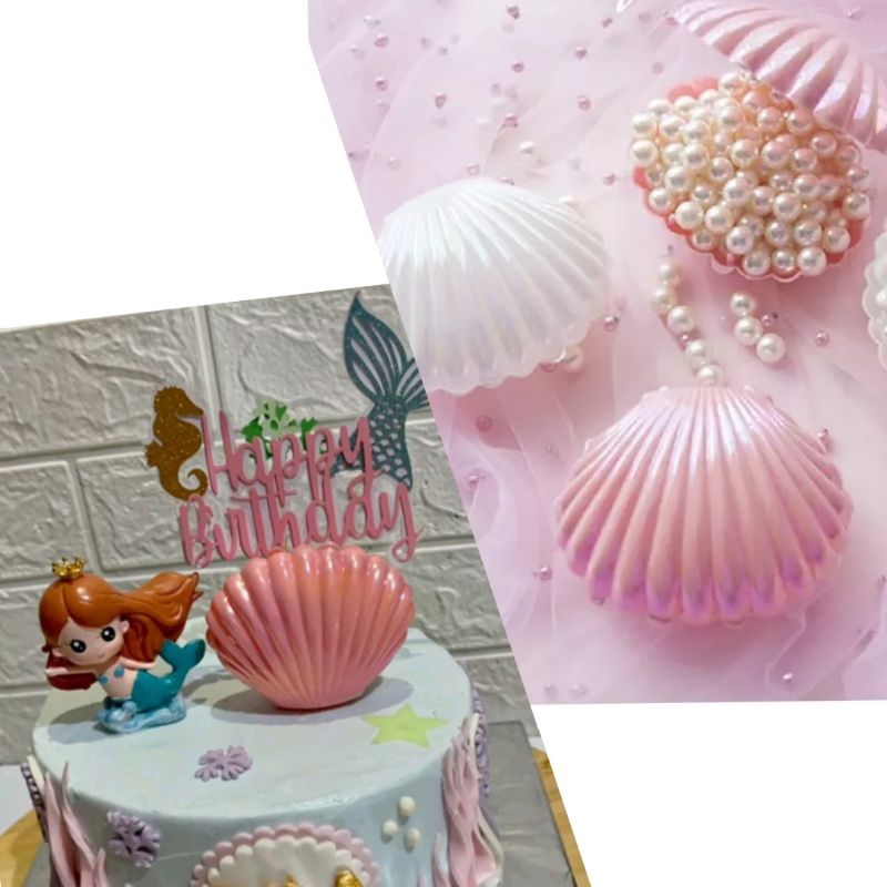 TOPPER HIASAN SHELL KERANG BOX ORGANISER MAINAN PAJANGAN LAUT GIFT CAKE KUE ULANG TAHUN ANNIVERSARY 