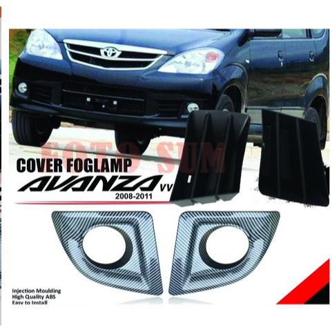 Cover Foglamp mobil Avanza Xenia New Vvti 2008 sampai 2011 carbon + Kisi Kisi Penutup Bumper