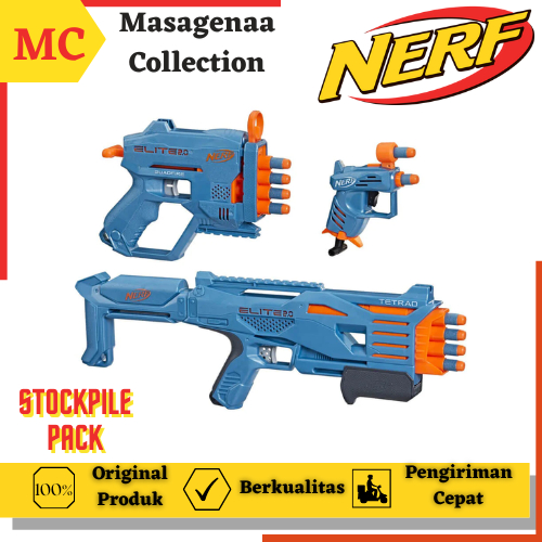 Mainan Tembak Tembakan Pistol Pistolan Nerf Elite Elit 2.0 Stockpile Pack Blaster Shotgun Shot Gun O