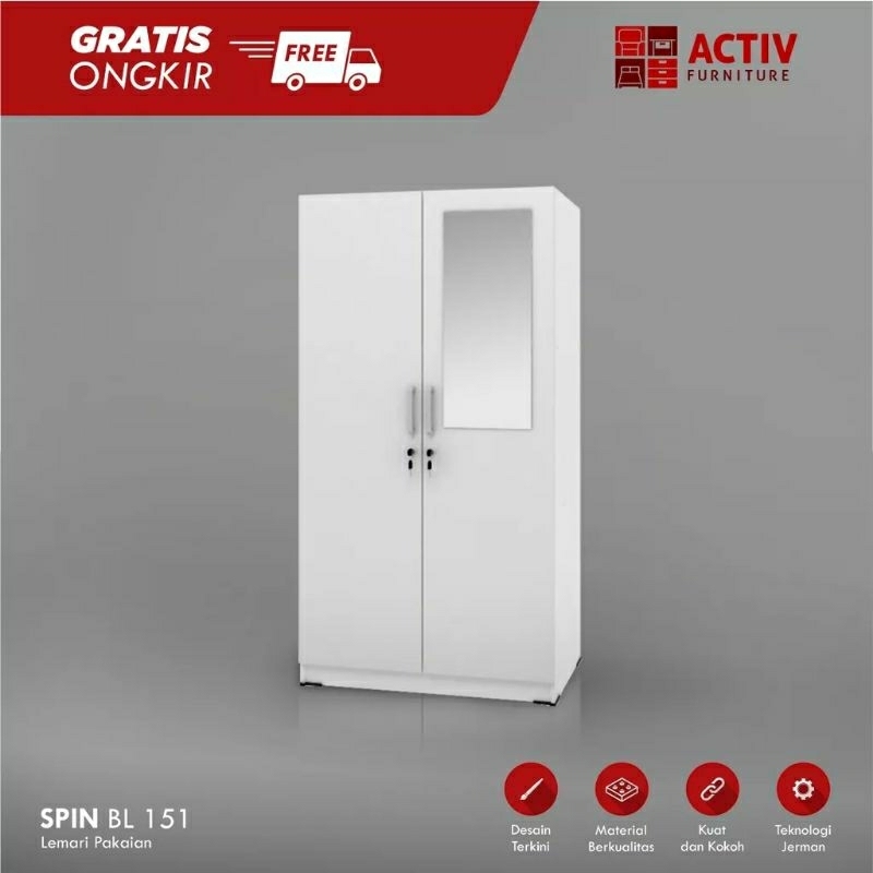 Activ Lemari Pakaian Kecil MINIMALIS - SPIN BL 151 - Lemari Baju 2 Pintu