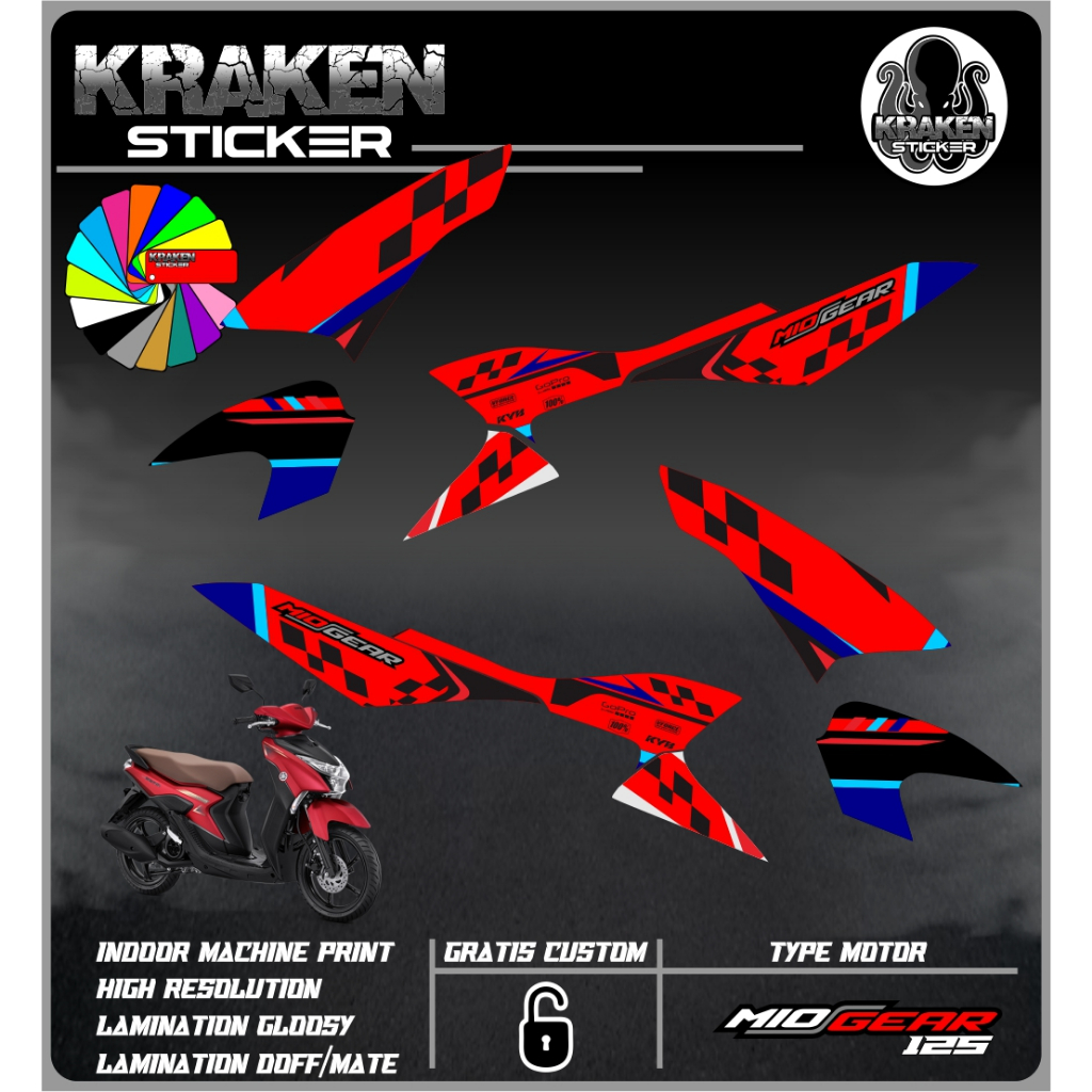 STRIPING STICKER MIO GEAR STIKER MIO GEAR STICKER LIS LIST YAMAHA MIO GEAR CODE 03