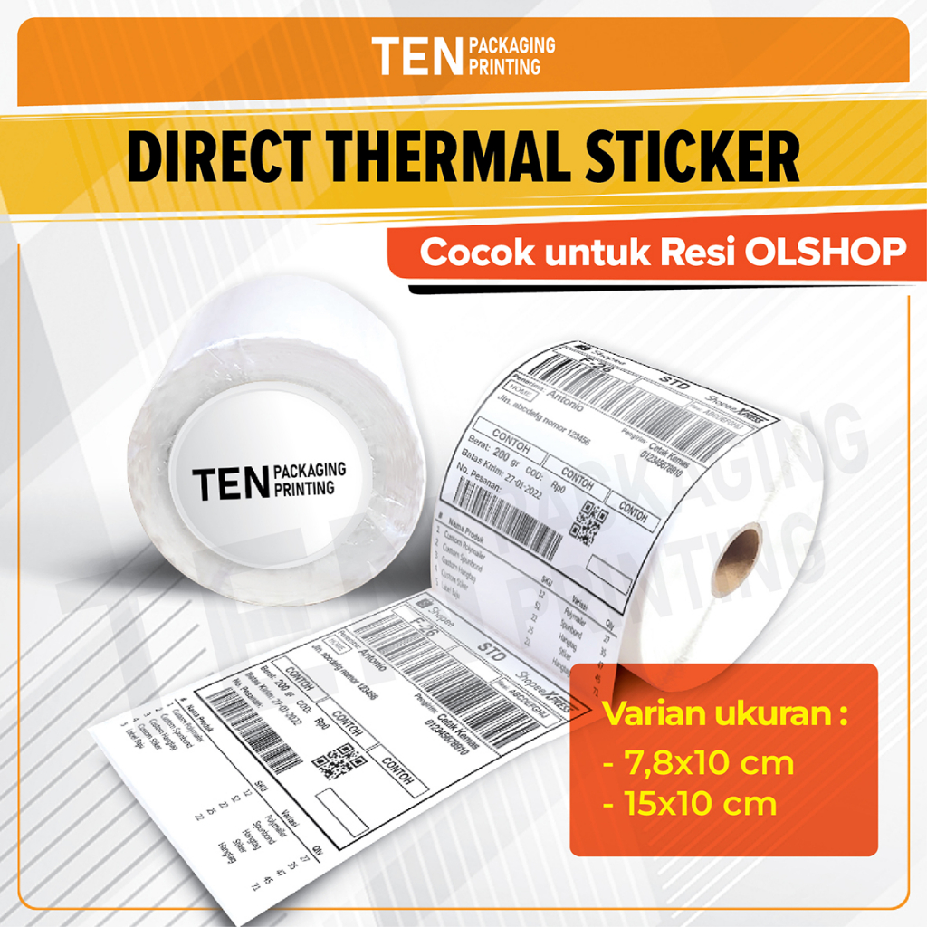 

Kertas Thermal Roll 100x150mm 78x10mm / Label Sticker barcode / Label Resi Olshop 10x15cm 7,8x10 cm