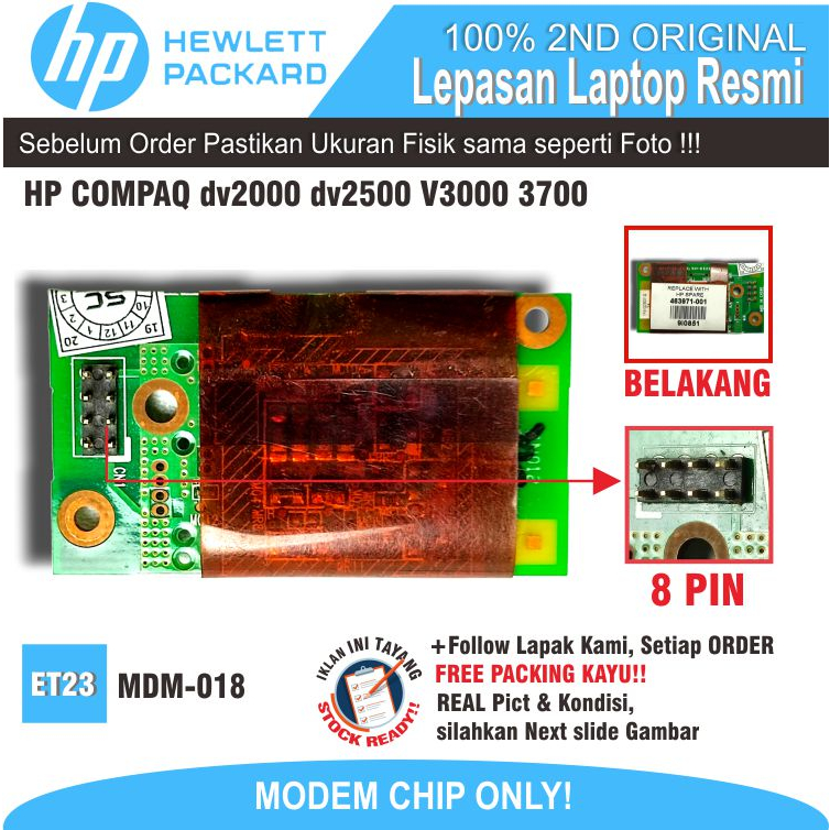 ET23 MDM-HP-2 Internal Modem Card Modem Chip Laptop Notebook Netbook HP COMPAQ dv2000 dv2500 V3000 3