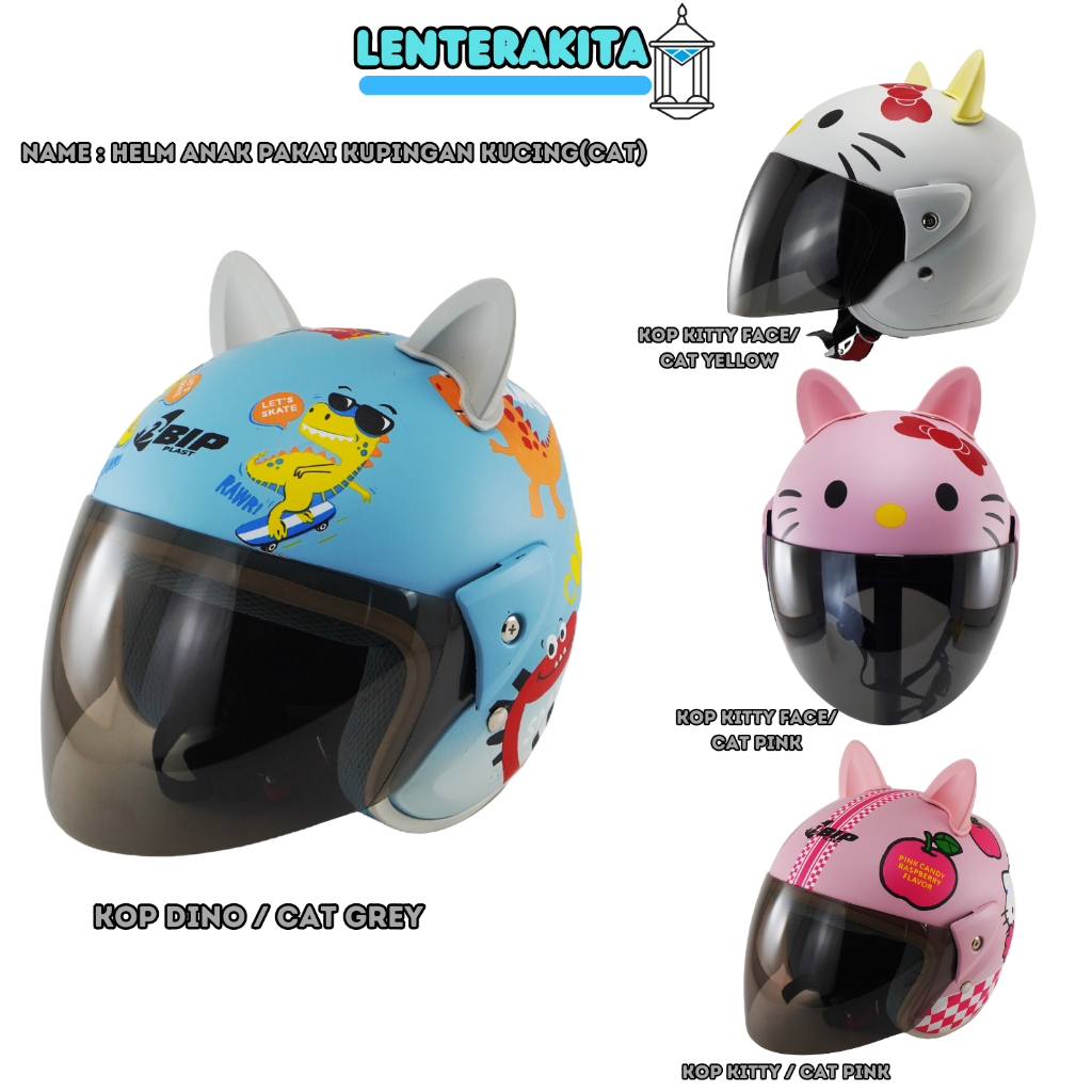 Helm Anak Motif Lucu Helem Bogo Anak-Anak Kuping Kucing Sni