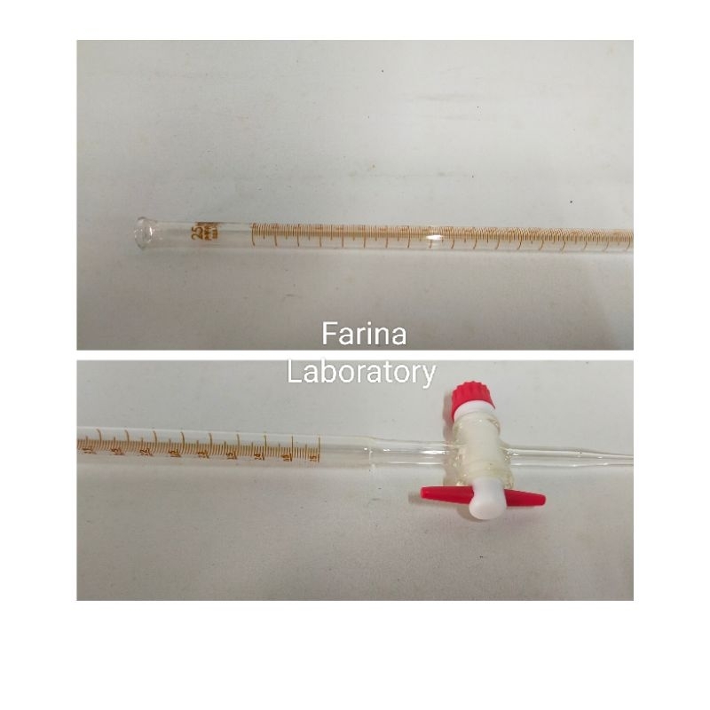 Buret 25ml keran teflon Pyrex Class A
