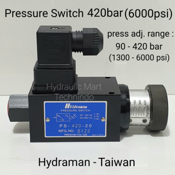 

TERLARIS pressure switch Hydraulic max 420 bar - PS-420 Hydraman