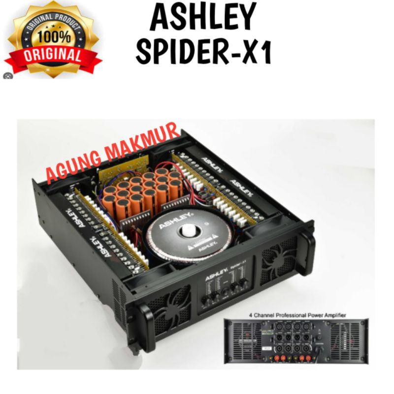 Power Ashley Spider X1 Original Amplifier 4 Channel Class H - Power Ashley Spider-X1