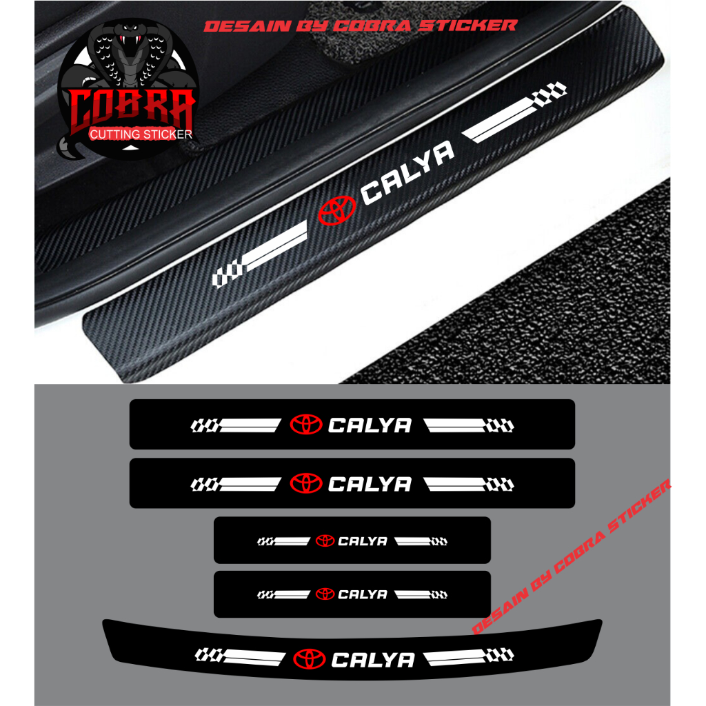 sticker sticker karbon 3d pijakan pelindung pintu mobil calya