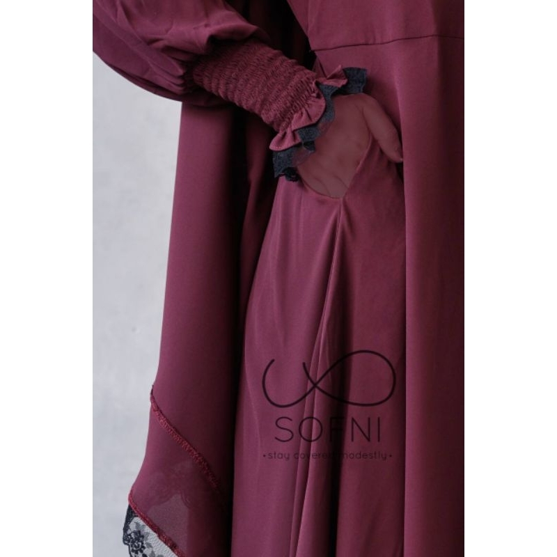 new medina series original bysofni gamis set khimar cadar renda premium