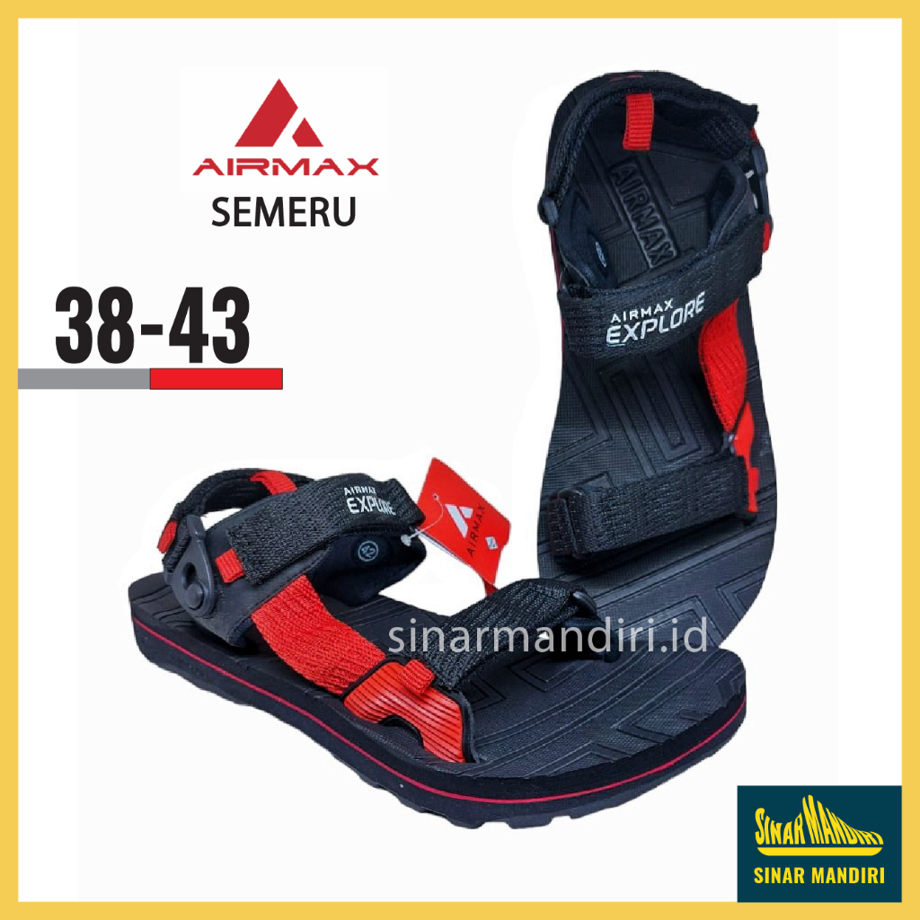Sendal/Sandal Gunung Pria Airmax Explore Semeru 40-43 Kuat Tangguh Awet Merah