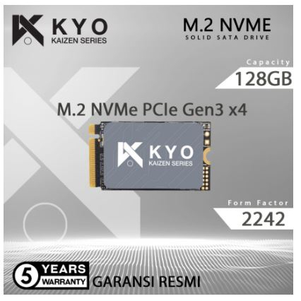 NVME M.2 128GB 2242 KAIZEN SSD NVMe M.2 PCIe Gen3 x4 GARANSI RESMI 5TH