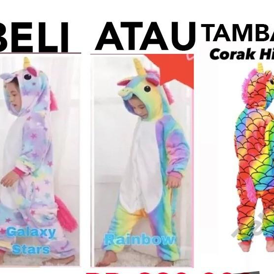 Kostum Anak Costum Unicorn Cosplay Unicorn Kostum Onesie Unicorn