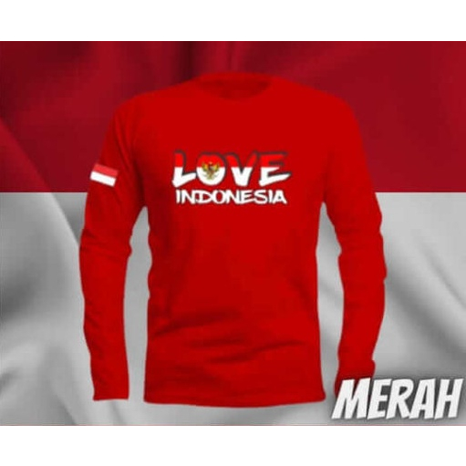 Promo Sweater Pria Bisa COD Kaos Love Indonesia Sweter Crewneck Cowok Terbaru Kaos Dirgahayu Baju Panitia Kaos Distro Pakaiain Lengan Panjang Sweater Terlaris Atasan NKRI