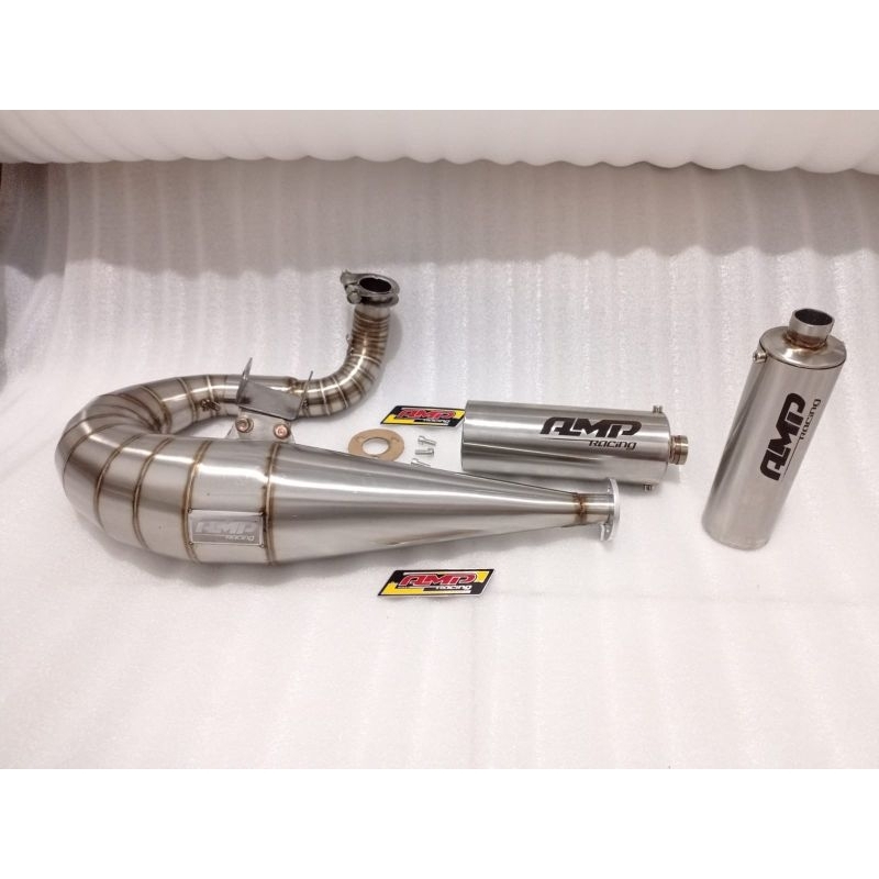 Knalpot Vespa Spartan 200/PX 200 full stainless buang kiri