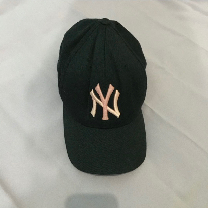 topi mlb baseball ny yankess classic black, pink logo