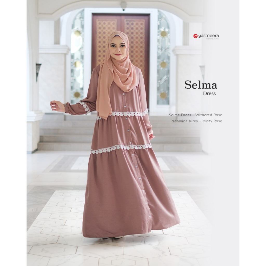 Baju Gamis Cantik SELMA DRESS YASMEERA (Promo Cuci Gudang - Flash Sale - Banting Harga) Diskon Besar