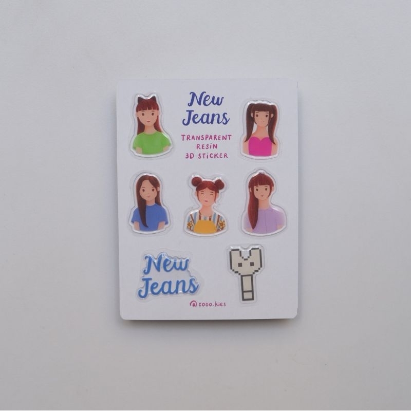 

New Jeans 'Get Up' transparent resin 3d sticker | stiker transparan resin timbul