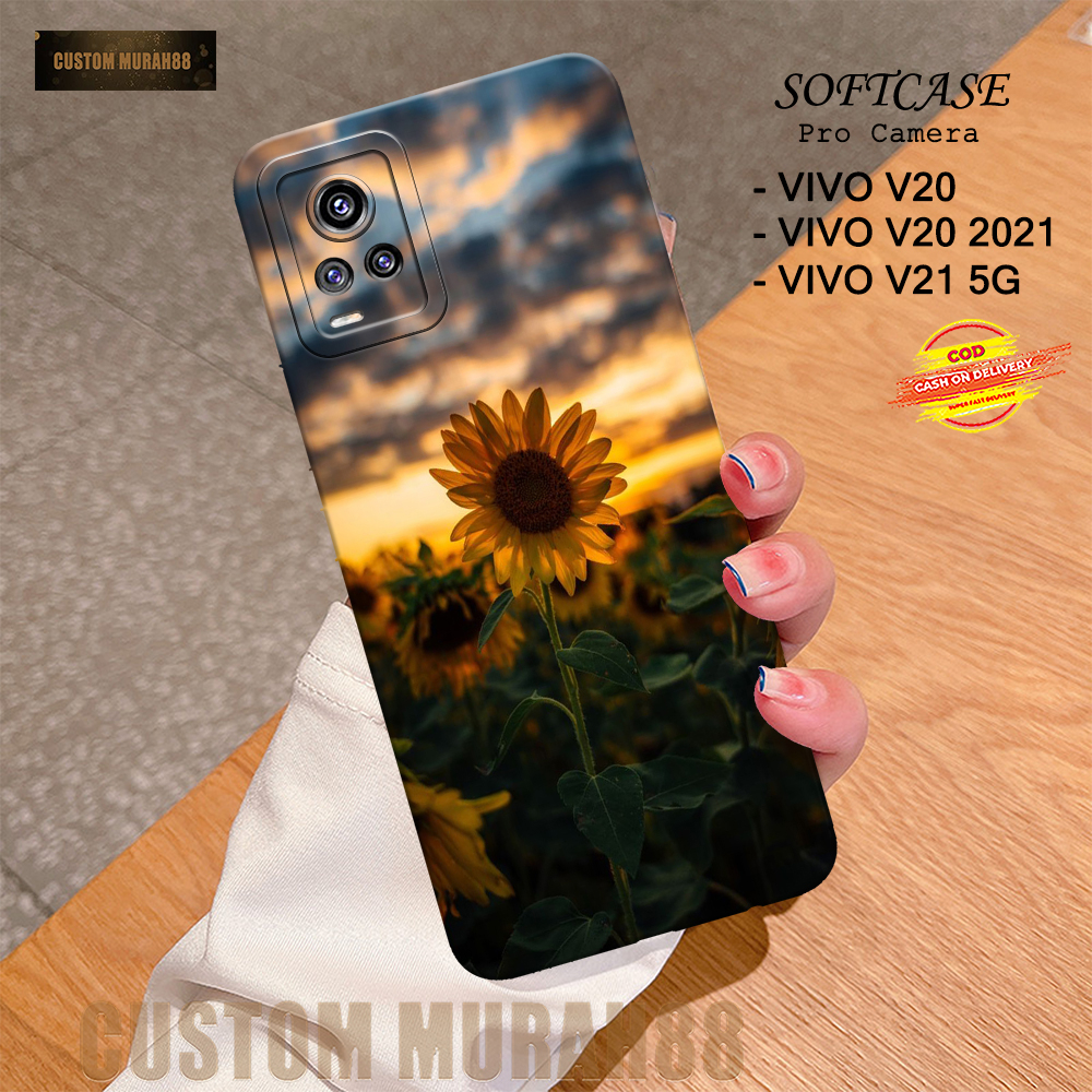 Case Vivo V20 / V20 2021 & V21 5G Terbaru - Fashion Case BUNGA  - Casing Hp Vivo V20 / V20 2021 & V2
