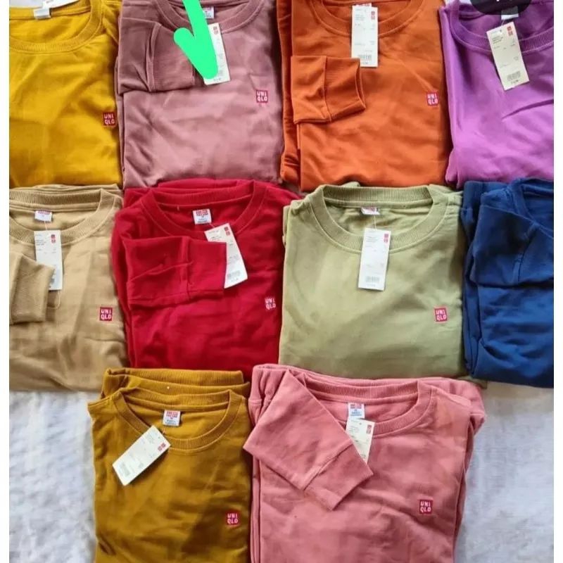 setelan sweatshirt uniqlo wanita originak branded one set