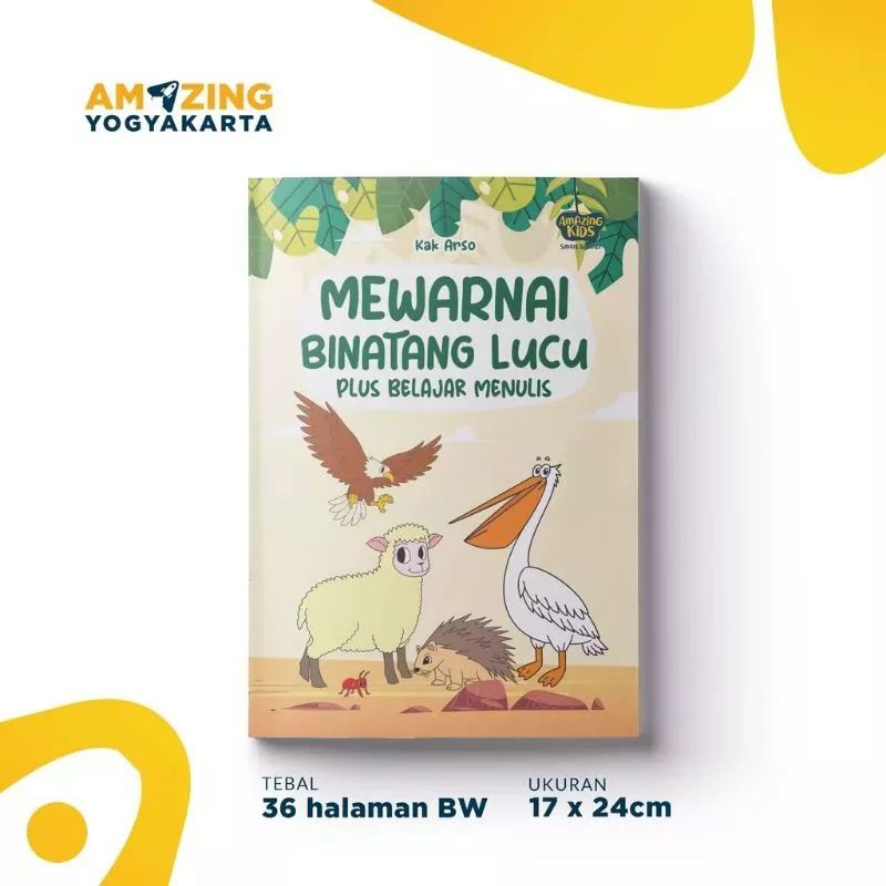 

Buku Aktivitas anak-Mewarnai Binatang Lucu- plus belaja menulis