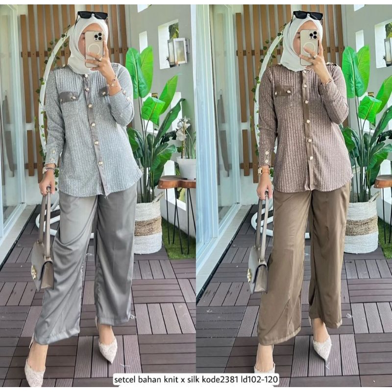 Setcel Knit Terbaru / Setelan Celana Knit Terbaru / Setcel Crinkle Terbaru / Setelan Celana Crinkle 