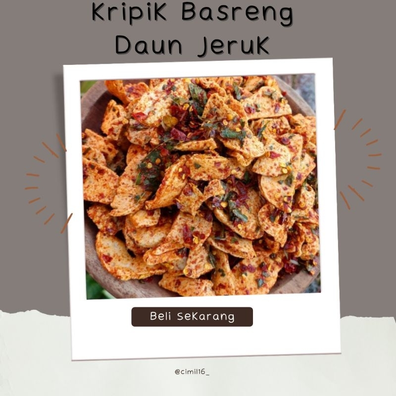 

Basreng viral kiloan extra pedas daun jeruk bentuk bulat tipis