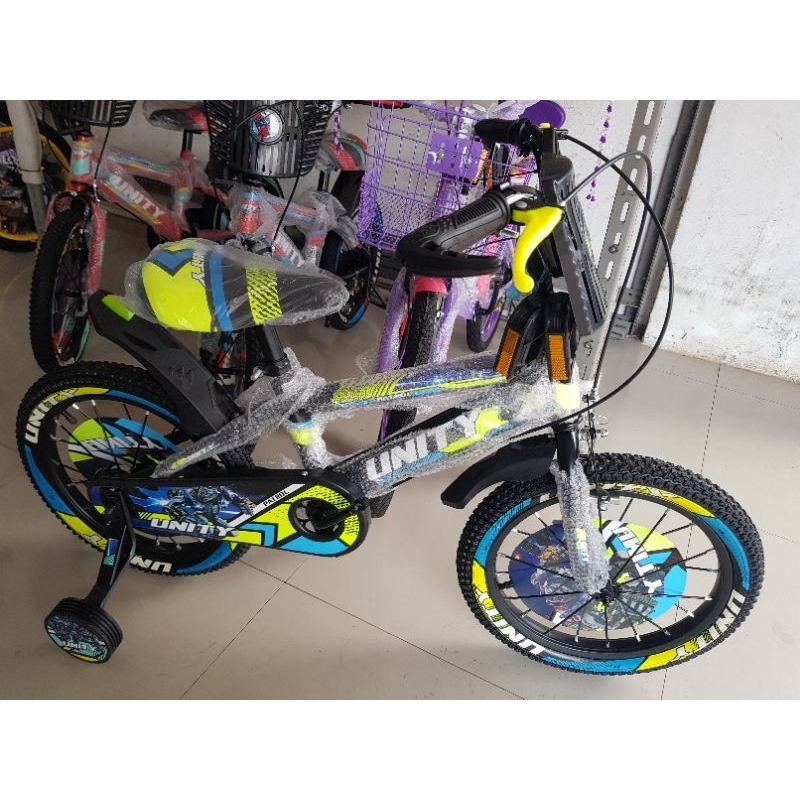 Sepeda Anak Sepeda BMX 16 inch UNITY ( JARI-JARI MOTOR ) ( HIJAU STABILO / KUNING )