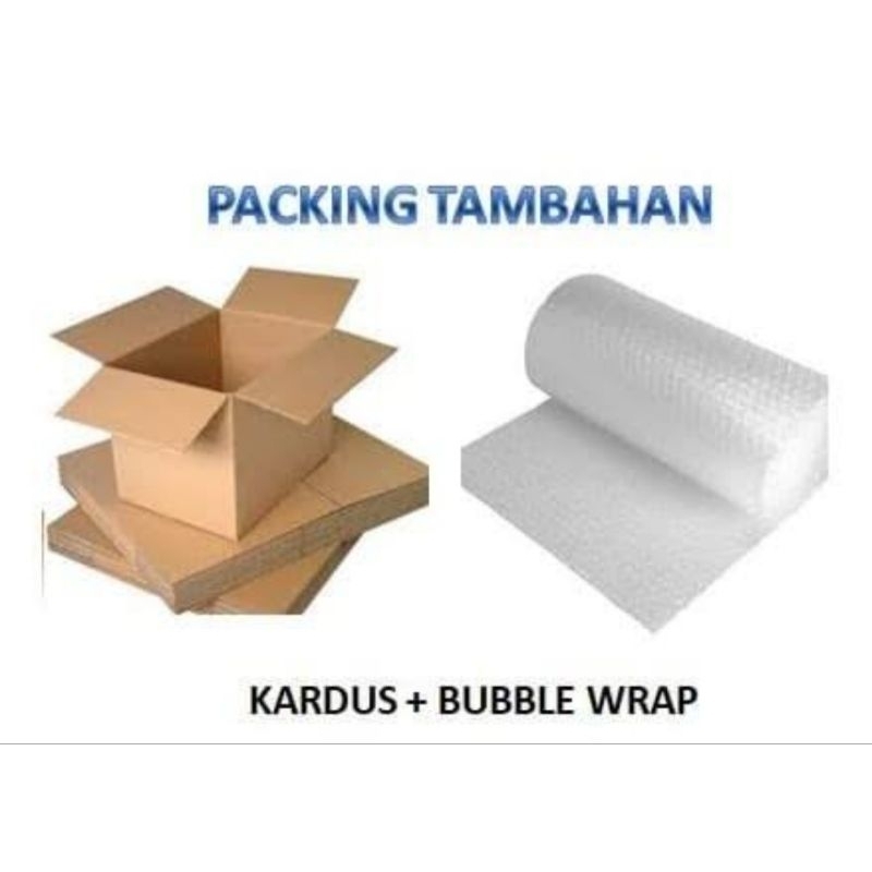 

Tambahan kardus dan buble wrap