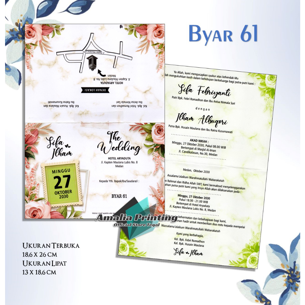 Undangan Pernikahan Simple, Elegan, Murah, Unik, Aesthetic, Rustic, Mewah – Undangan Seri Byar