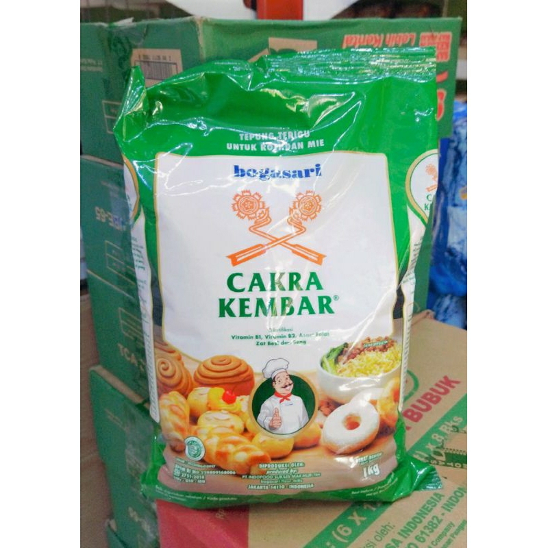 

tepung terigu Bogasari cakra kembar 1kg