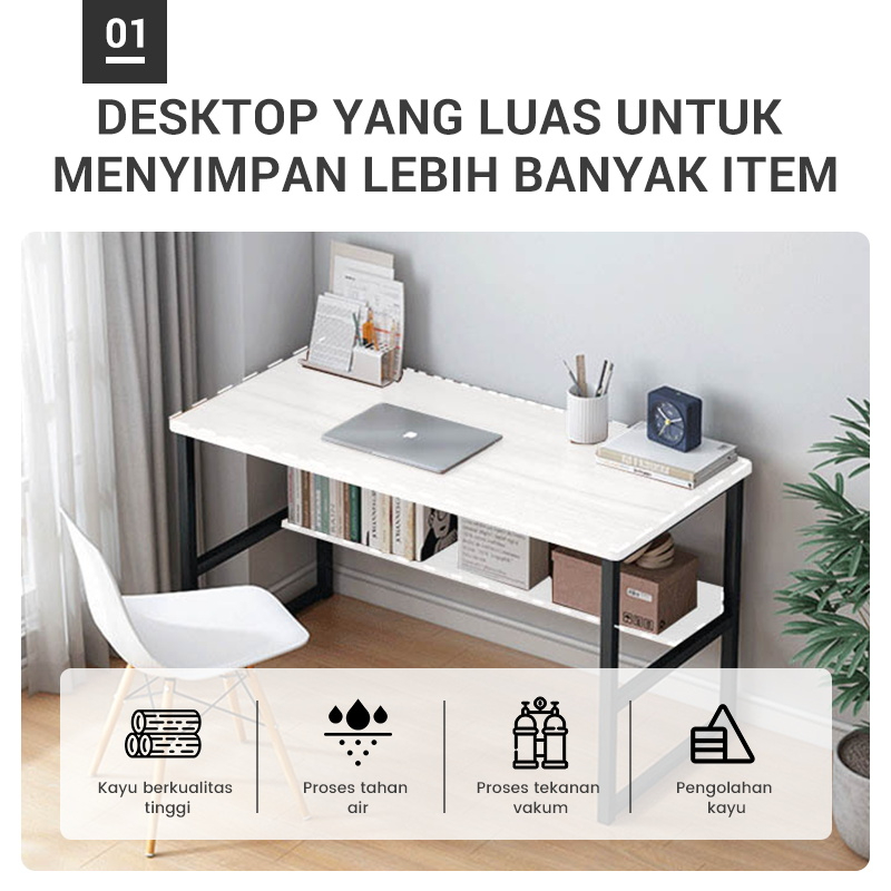 SAKULA Meja Kerja/meja belajar minimalis/Meja Kantor /Meja komputer/Meja Rias /Meja Kerja/ Dengan Partisi Garansi 1 Tahun-1
