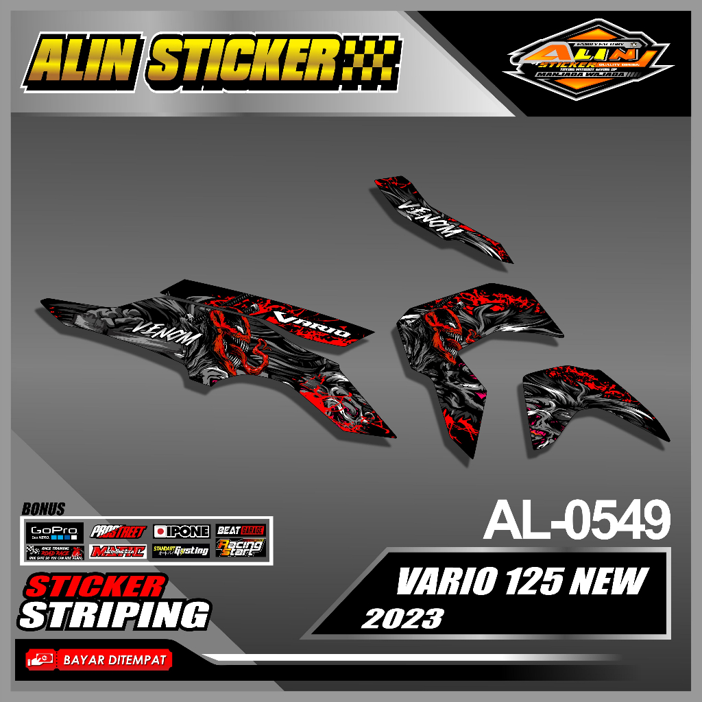 0549 STRIPING VARIASI HONDA VARIO 125 NEW 2023 LIST DESIGN VENOM CONCEPT