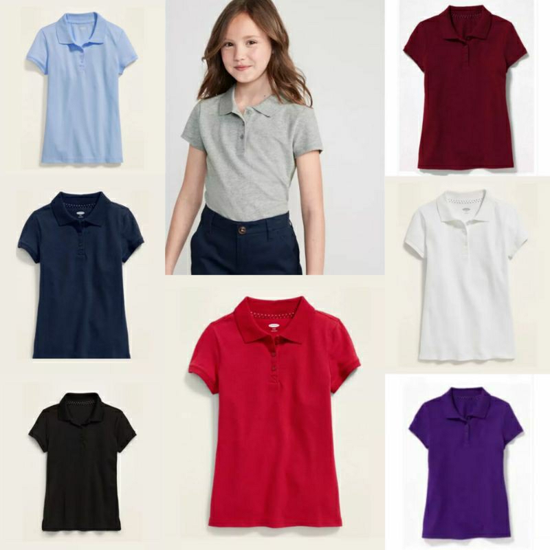 PHI182 Kaos Kerah Polo Lacoste Anak Perempuan Remaja Old Navy
