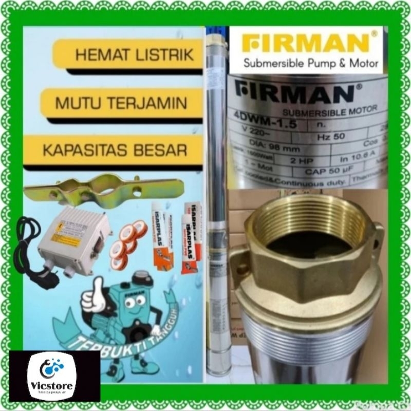 Pompa satelit Firman 2hp 1phase 4" debit 16 kubik submersible 4inch