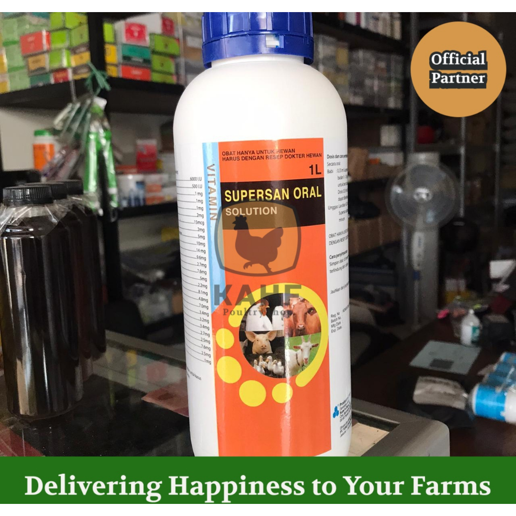 Supersan Oral 1 liter Multivitamin Asam Amino untuk Hewan Ayam Sapi Bebek Kambing Babi