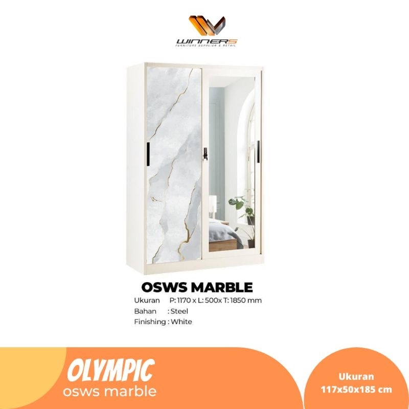 Lemari pakaian Steel Sliding Olympic